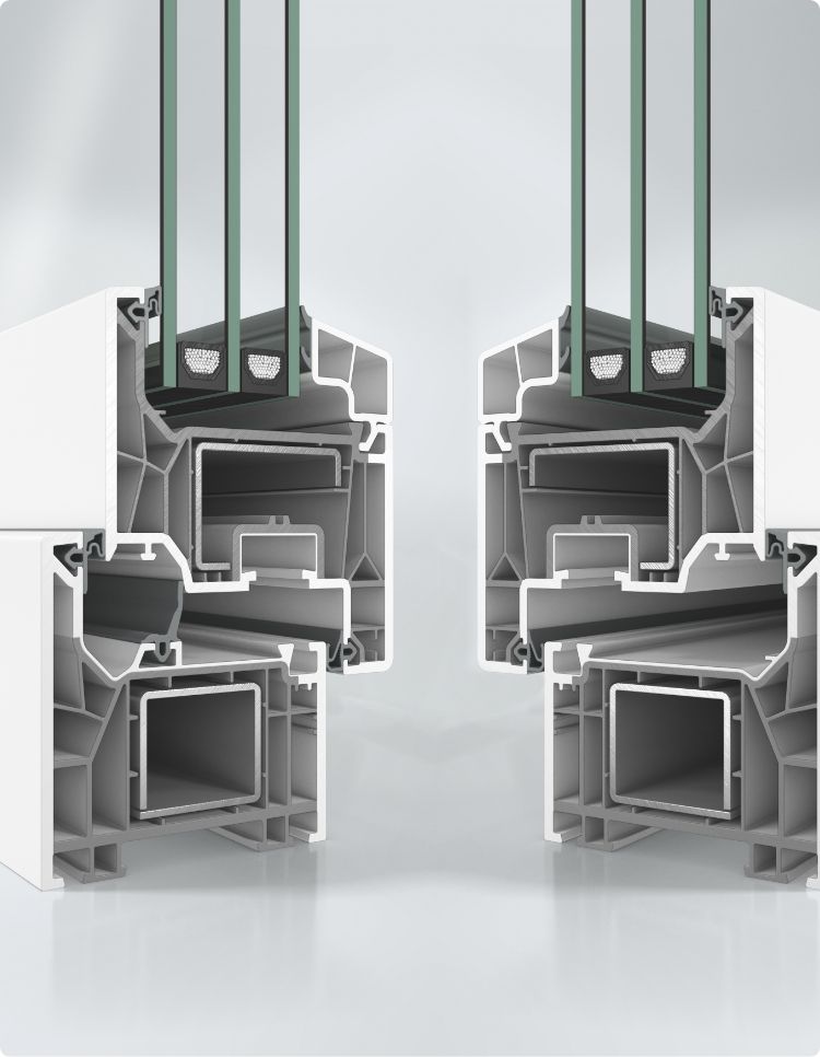 Grafika porównująca Schüco Focusing AS i MD